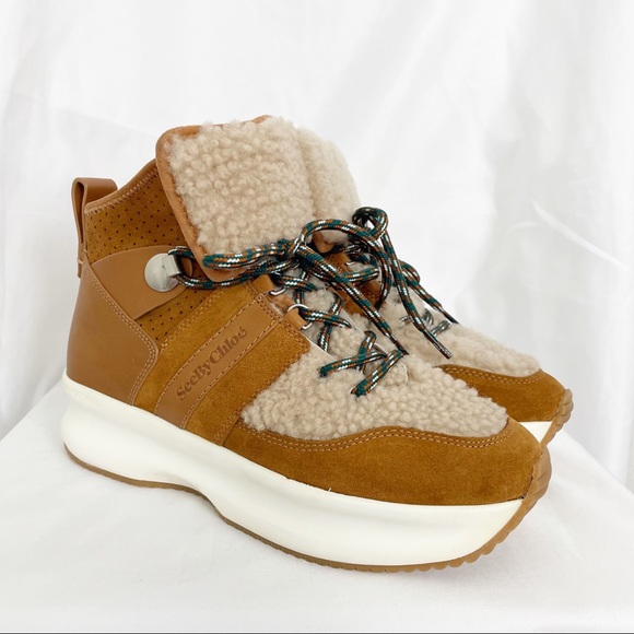 See by Chloe Casey Platform Shearling Sneakers - Picture 2 of 9